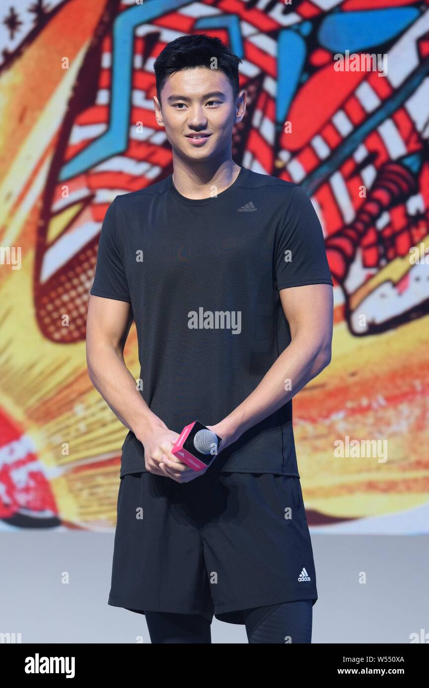Chinese world swimming champion Ning Zetao attends a promotional event for  Adidas in Shanghai, China, 19 February 2019 Stock Photo - Alamy