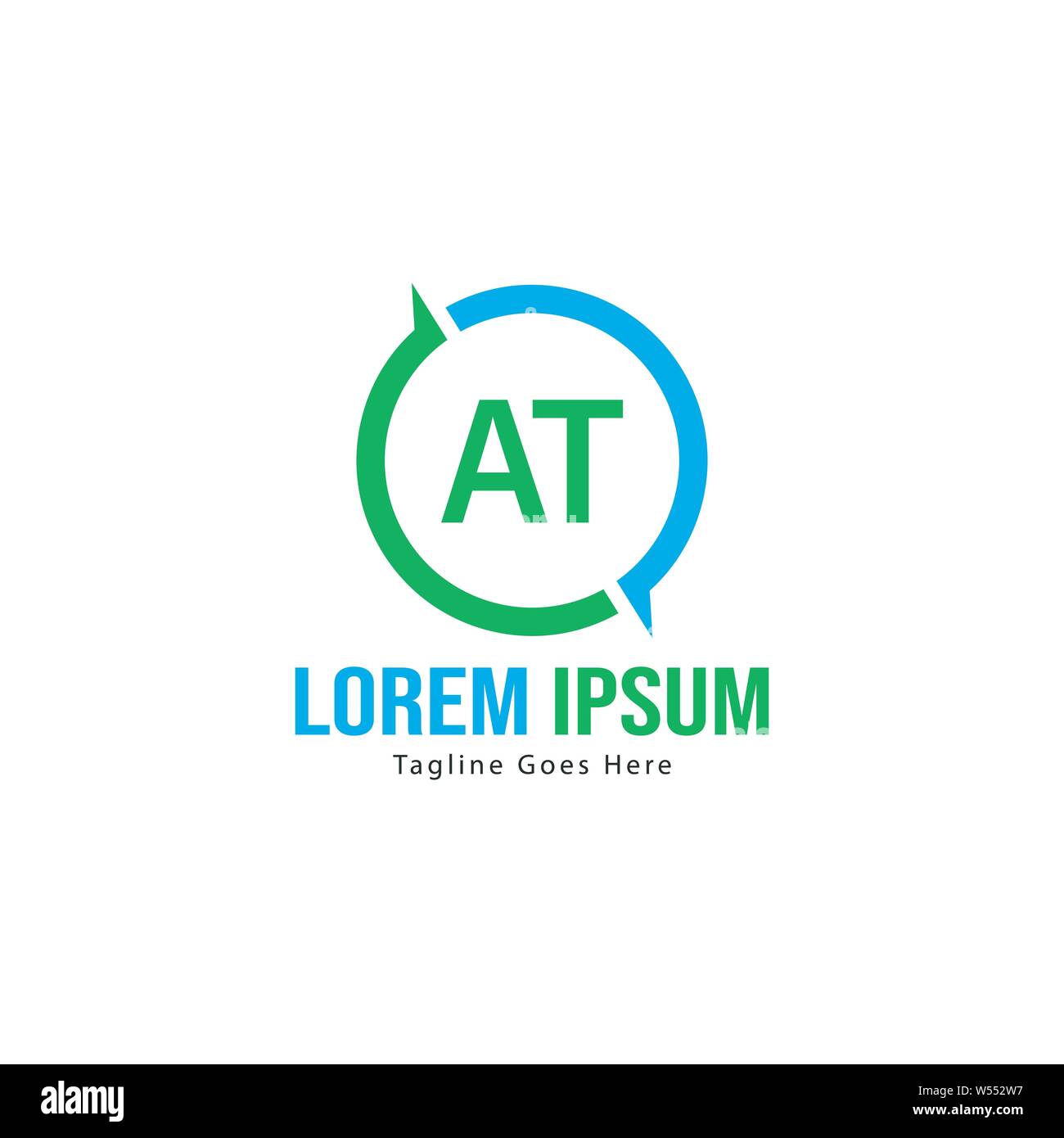 AT Letter Logo Design. Creative Modern AT Letters Icon Illustration ...