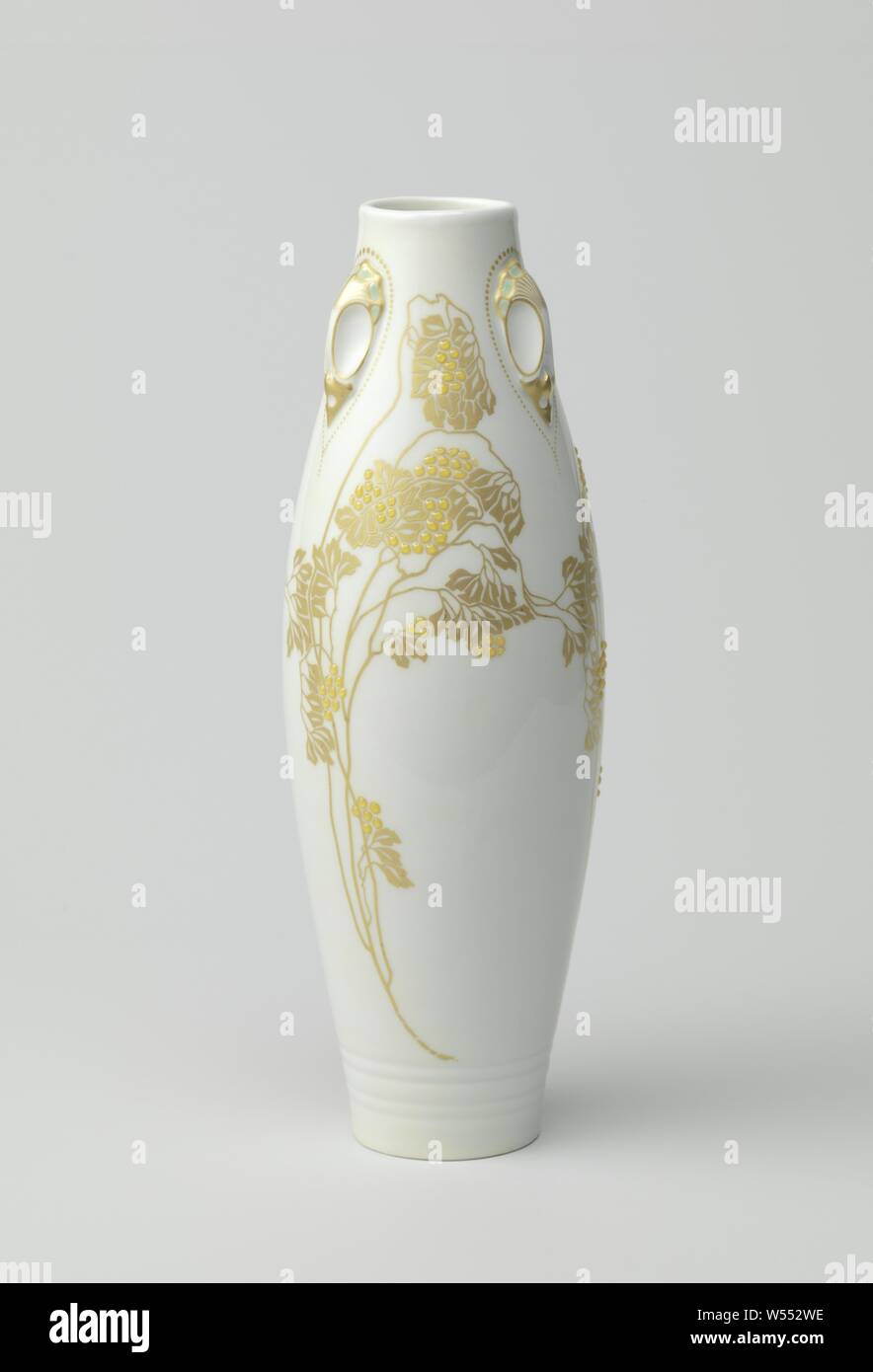 Vase With Flower Sprays Porcelain Vase With A Slender Egg Shaped