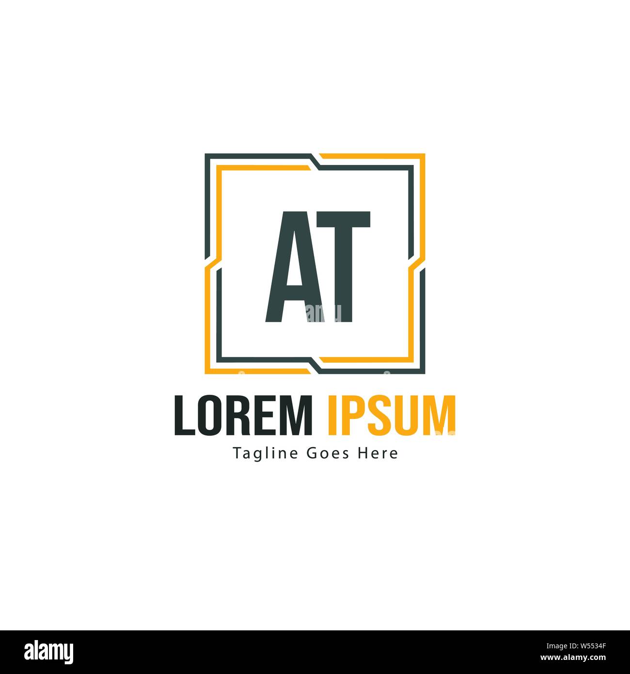 AT Letter Logo Design. Creative Modern AT Letters Icon Illustration ...