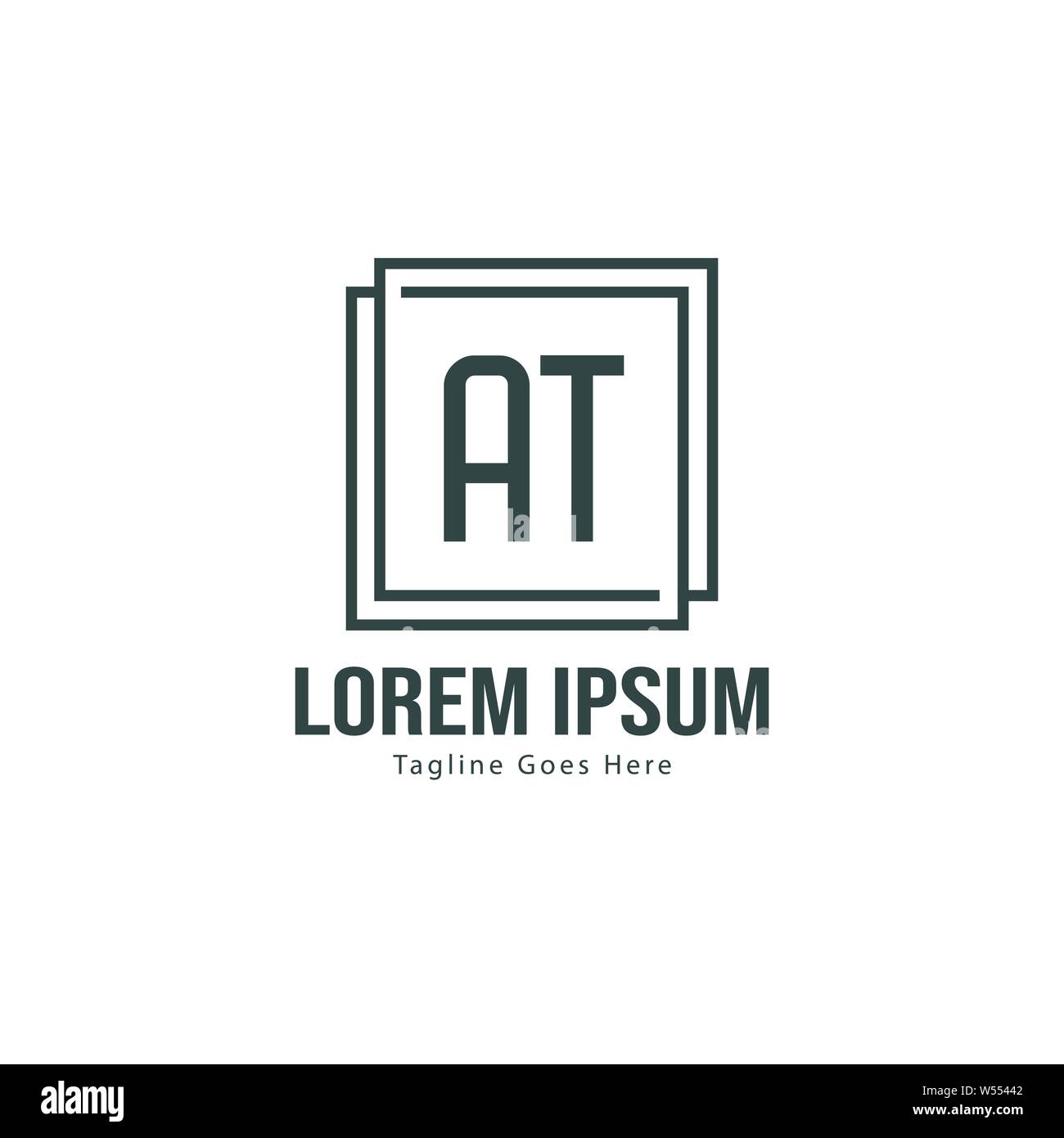 AT Letter Logo Design. Creative Modern AT Letters Icon Illustration ...