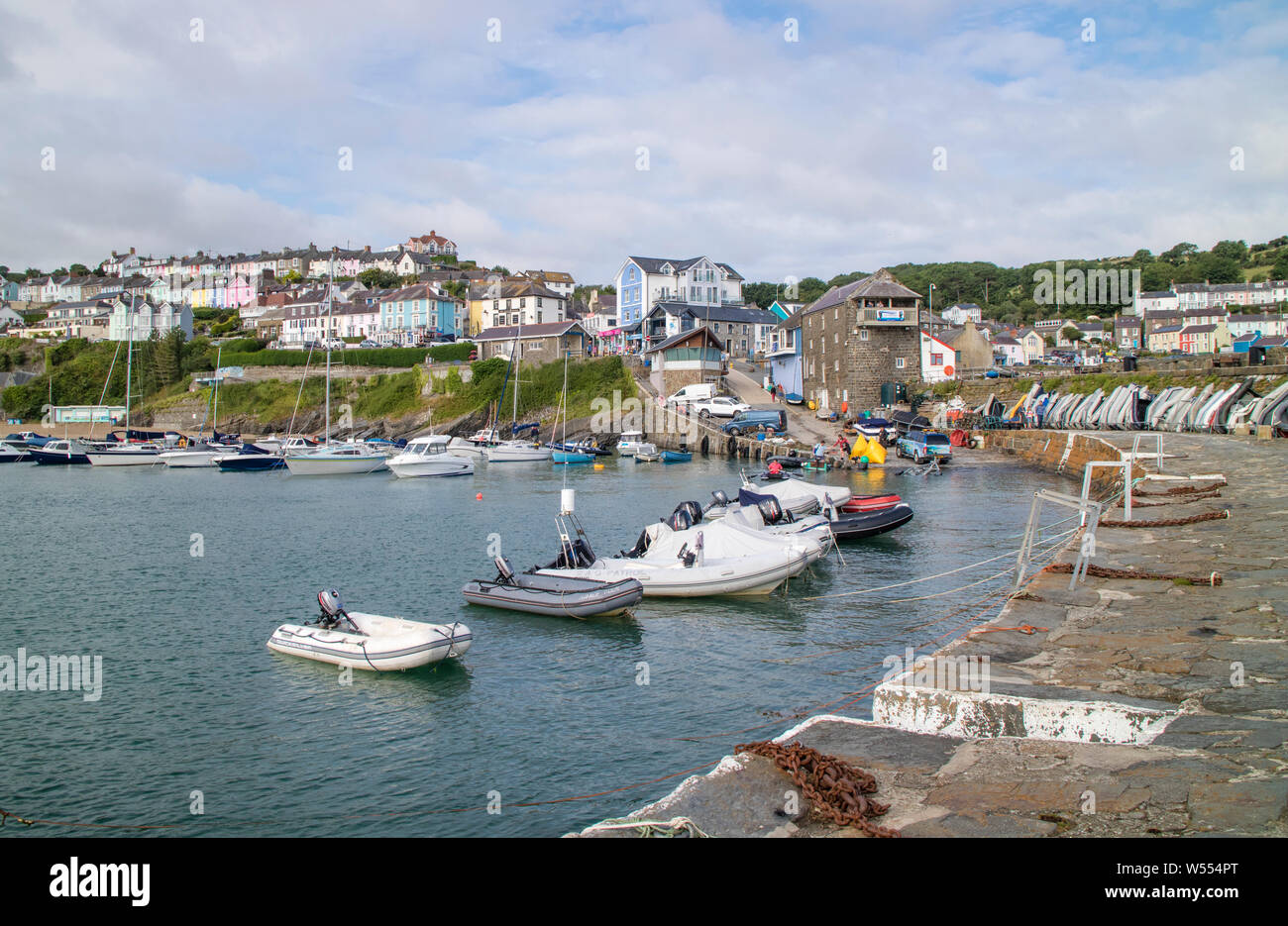 The popular Welsh coastal town and harbour of New Quay, Wales, UK Stock Photo