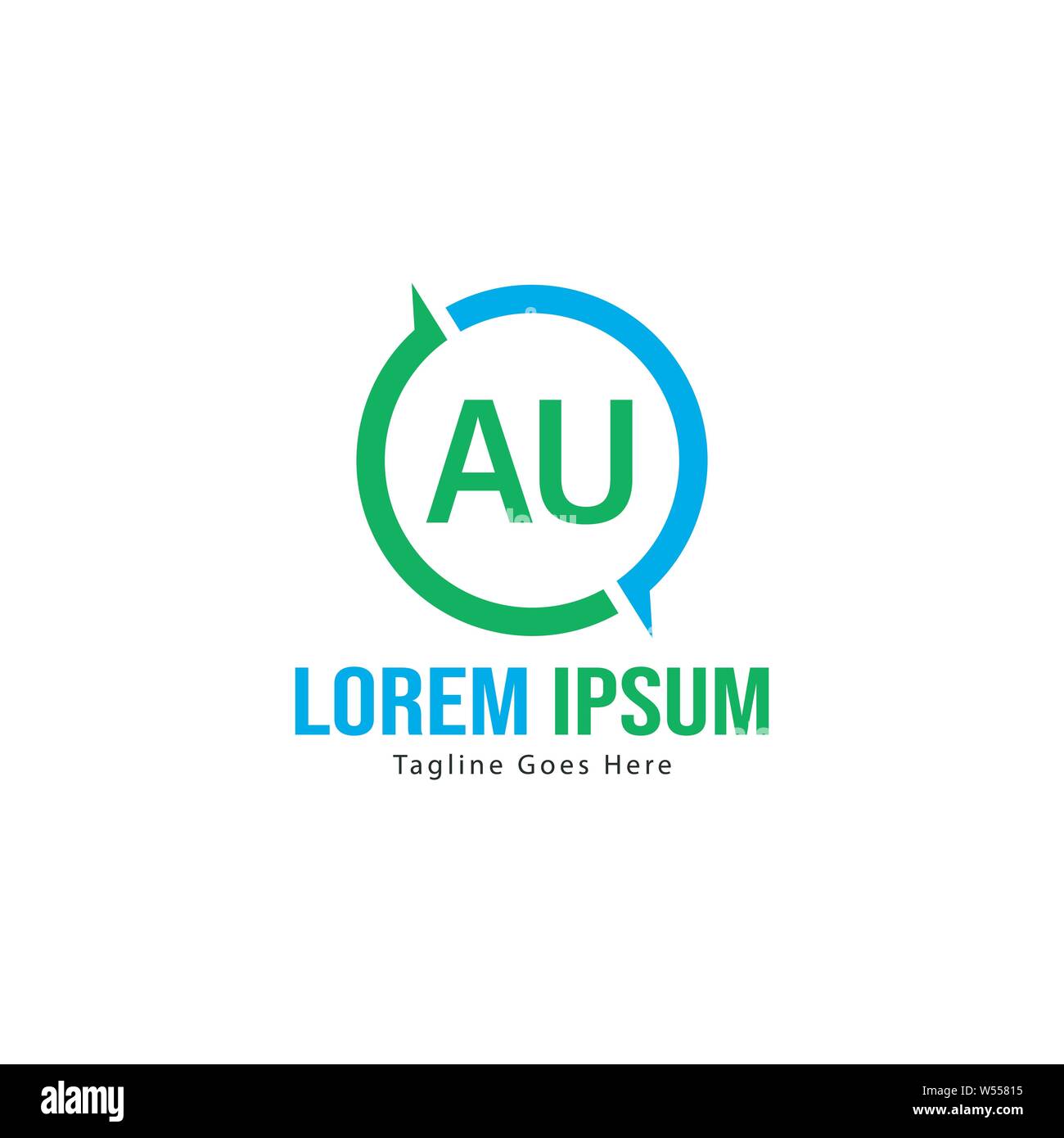 AU Letter Logo Design. Creative Modern AU Letters Icon Illustration ...