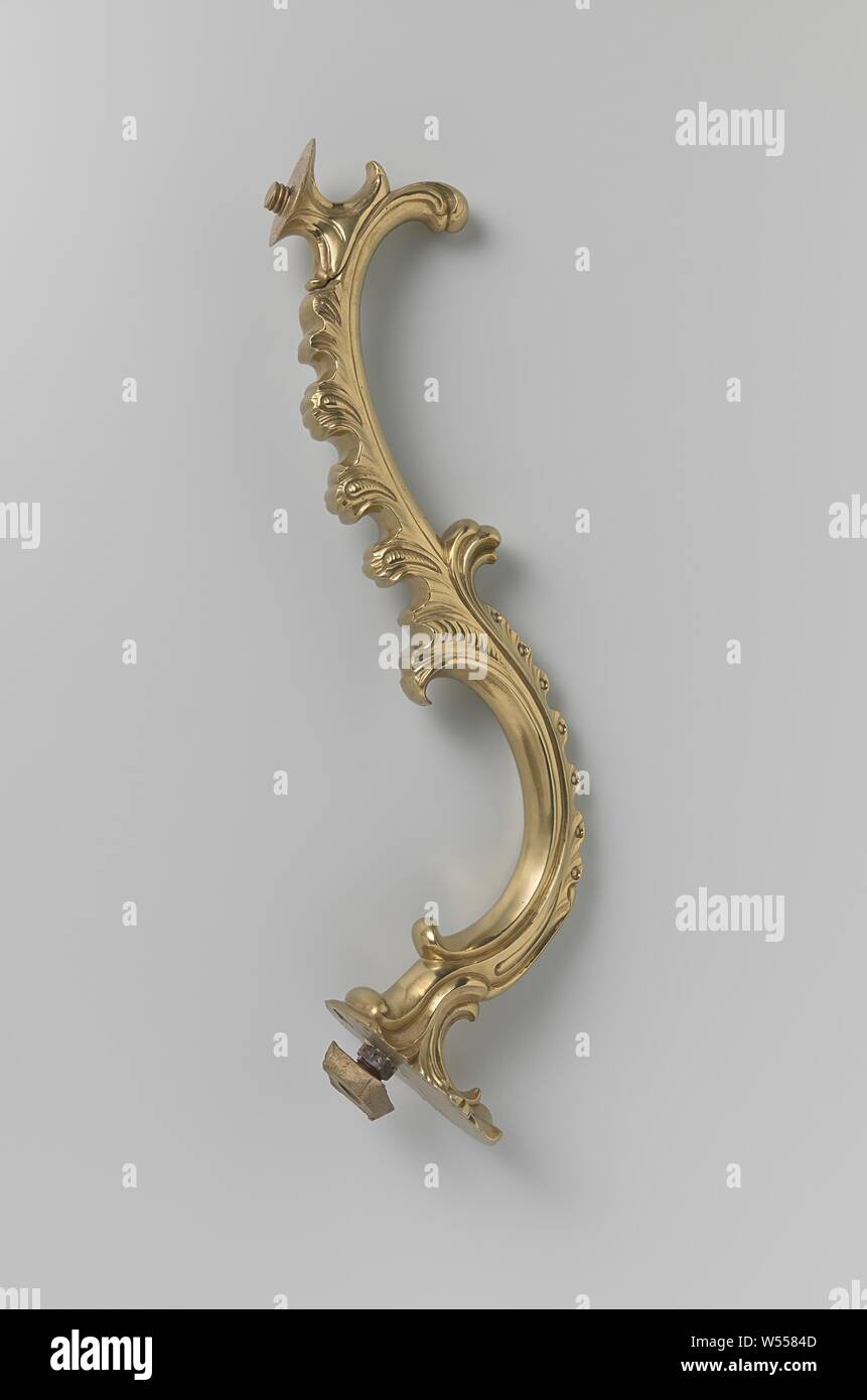 Support of the reader, of brass. Equipped with rococo ornament., anonymous, Netherlands, 1750 - 1775, brass (alloy), h 50 cm × w 12 cm × t 5 cm Stock Photo