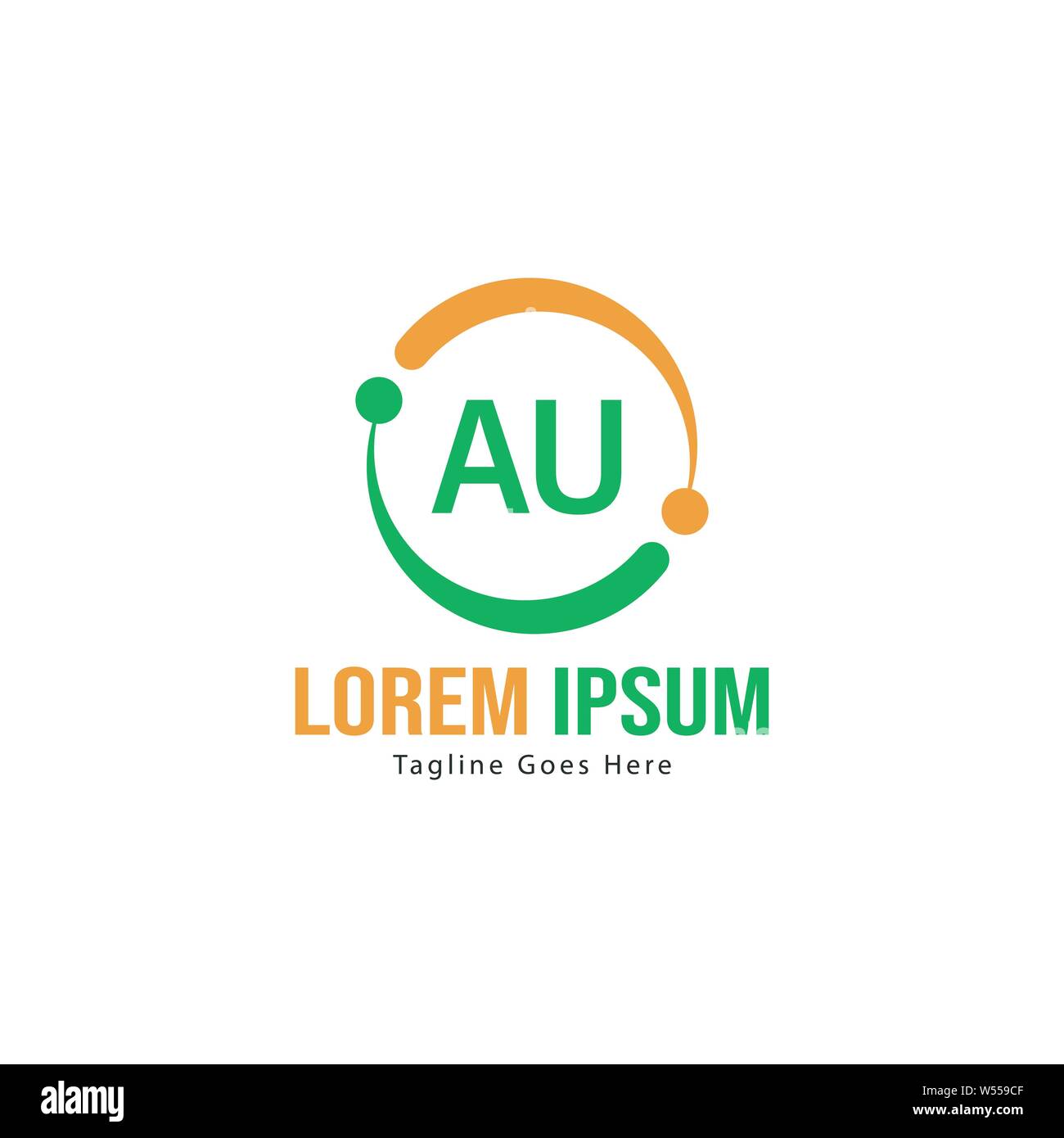 AU Letter Logo Design. Creative Modern AU Letters Icon Illustration ...