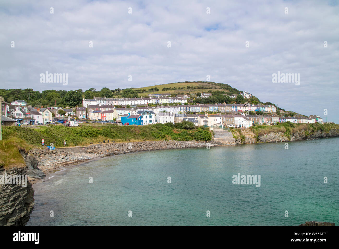 The popular Welsh coastal town and harbour of New Quay, Wales, UK Stock Photo