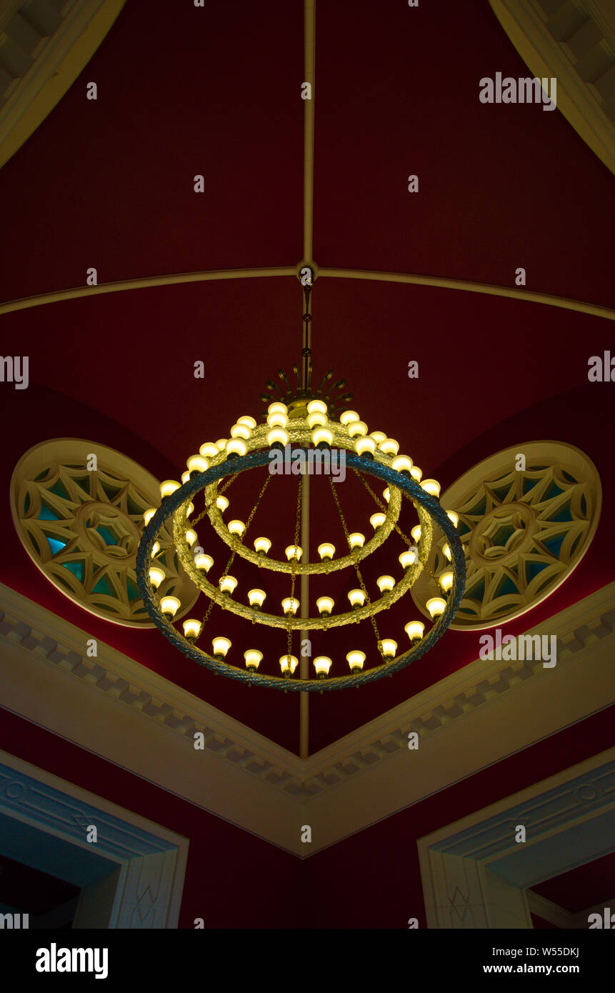 Chandelier from the palace of science and culture Stock Photo Alamy