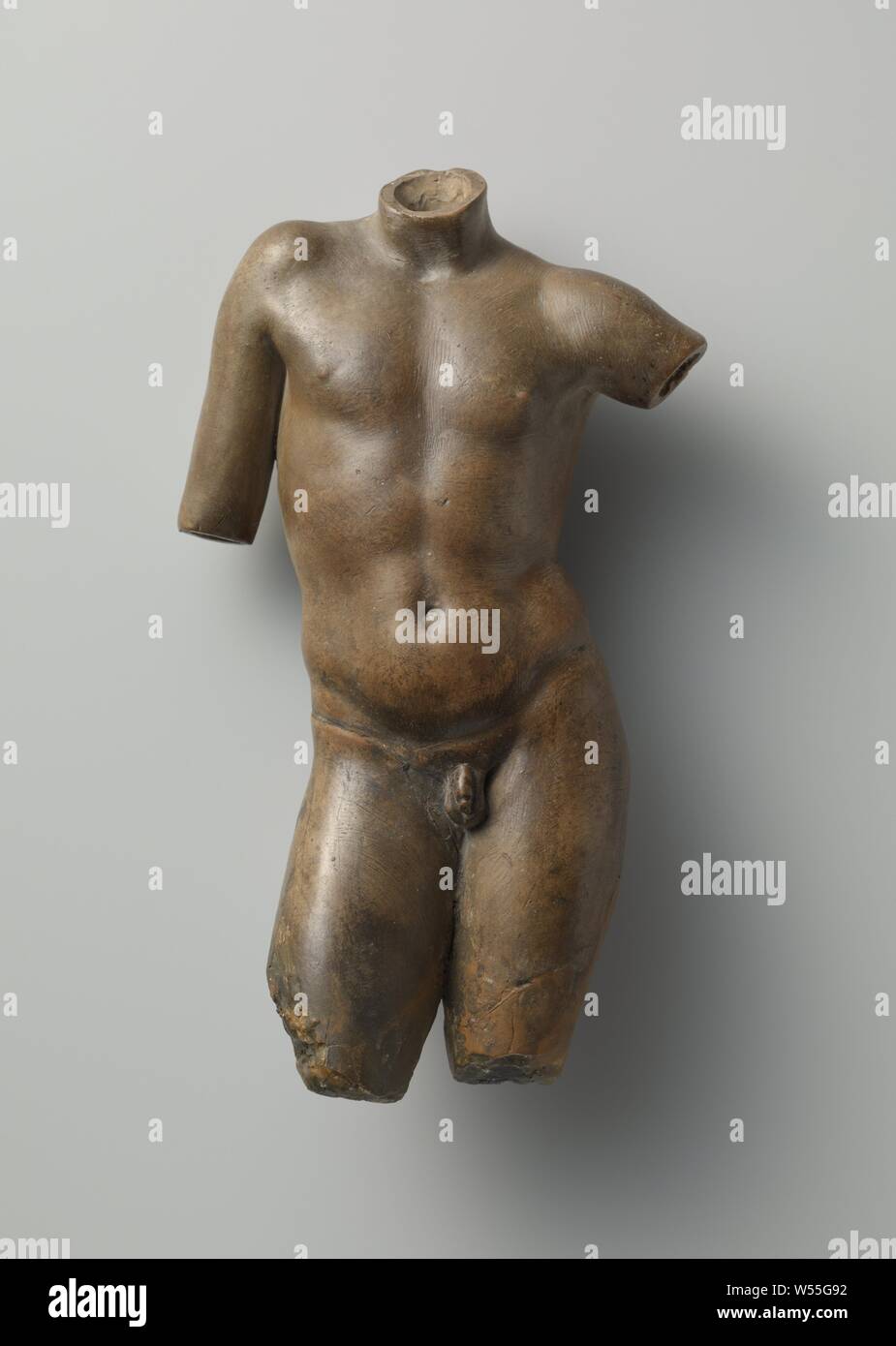Study Models or Parts of the Body Nine models or parts of the body Sculptor  model of a male torso, possibly based on an antique image, Johan Gregor van  der Schardt (attributed