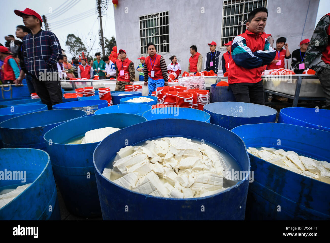 People attend the Fogang "Tofu Festival" in Fogang county, south China