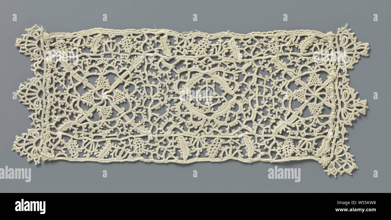 Strip Crochet Lace With Reticella Motifs Strip Natural - 