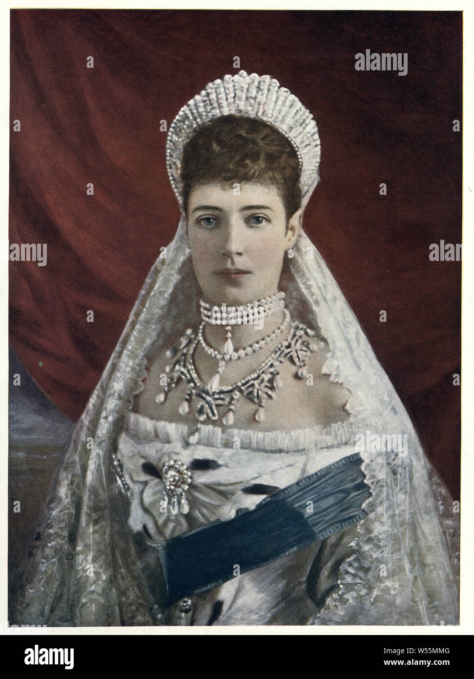 Maria Feodorovna (26 November 1847 – 13 October 1928), known before her marriage as Princess Dagmar of Denmark, was a Danish princess and Empress of Russia as spouse of Emperor Alexander III Stock Photo
