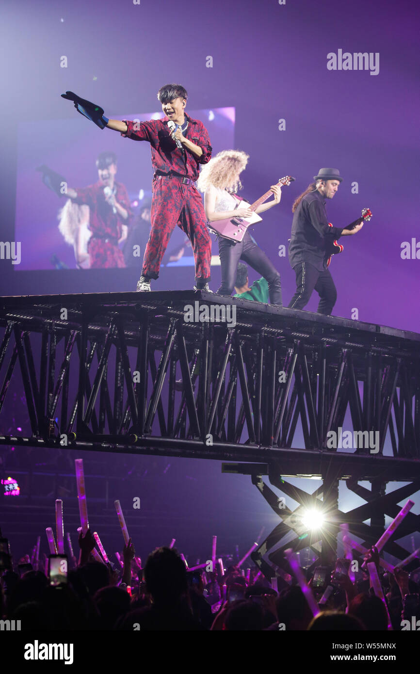 Taiwan Out Singaporean Singer Jj Lin Performs During The Jj Lin Sanctuary World Tour Concert In Taipei Taiwan 16 February 2019 Stock Photo Alamy