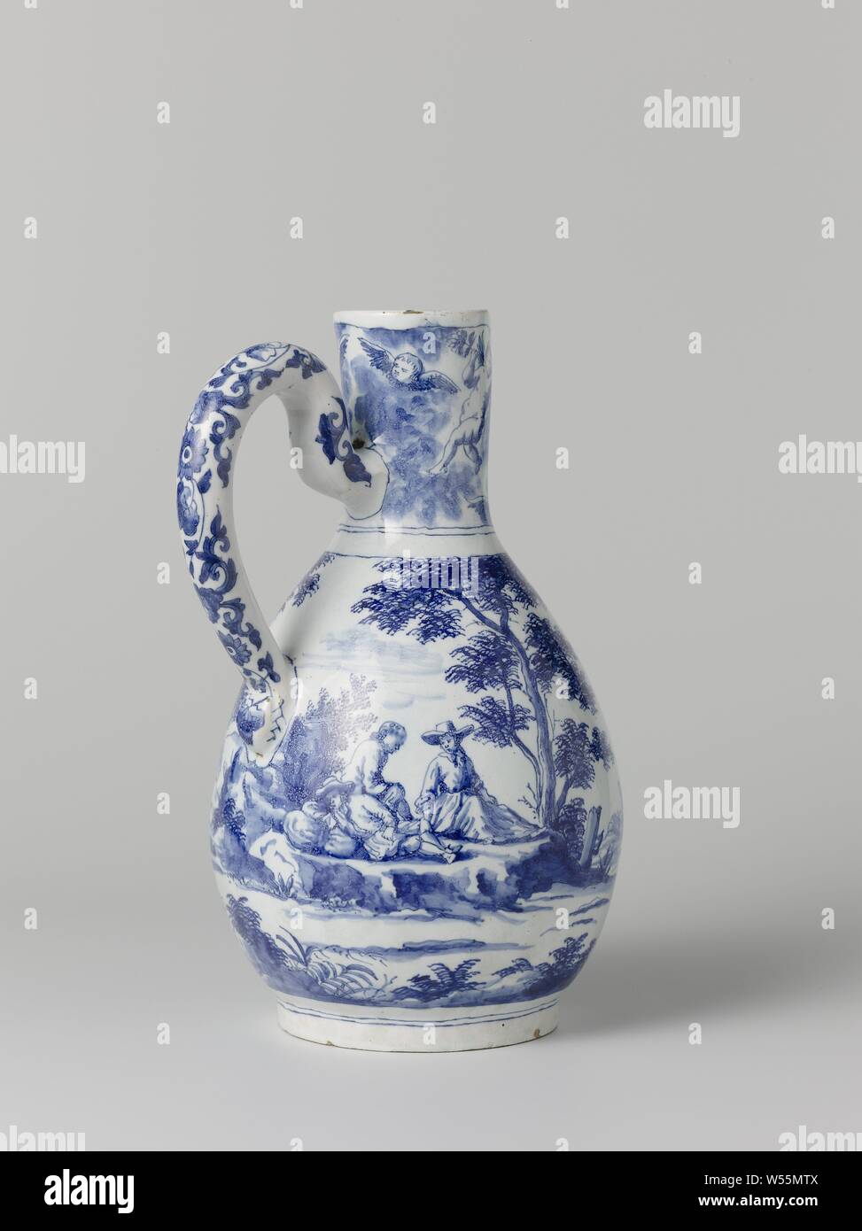 Tips overzien Ijveraar Three decorated jugs Pottery jug, Pottery pot, painted blue, (traveler)  resting in the open air, De Roos (attributed to), Delft, c. 1695 - c. 1720,  h 23.2 cm × w 17.0 cm × d 13.5 cm Stock Photo - Alamy