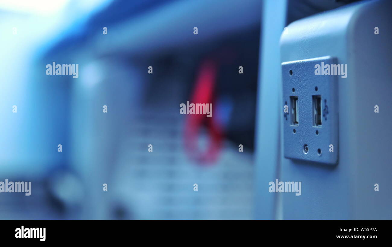 View of USB charging ports at a domesticallydeveloped regional