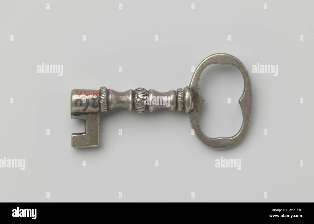 Key With Ridges Key with oval eye and heavily profiled shaft decorated with cord and ...