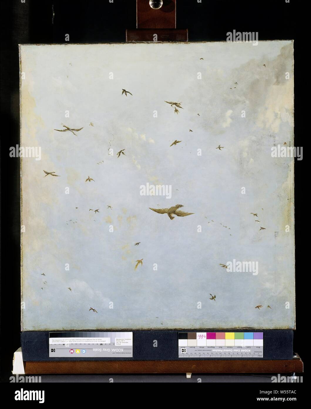 Dolls House Ceiling Painting Of A Cloudy Sky With Birds Ceiling