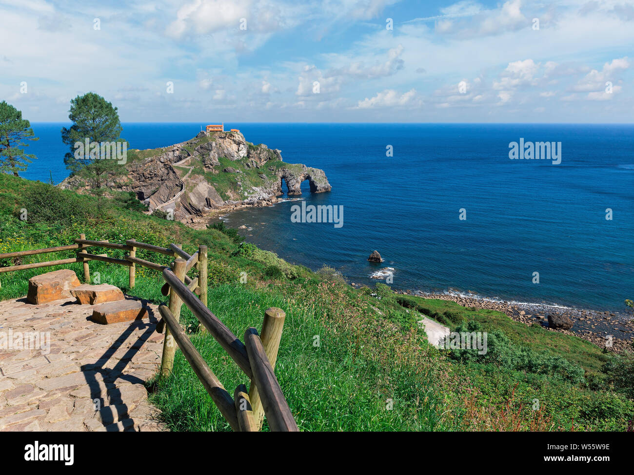 Gustelugache panorama in the Bay of Biscay Spain Stock Photo