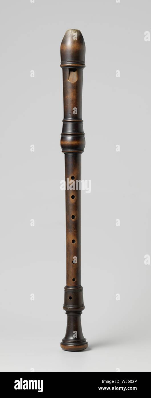 Recorder, Alto recorder, marked M. Beukers., Willem Beukers, Amsterdam, c. 1750, maple (wood), painting, l 511 mm d 50 mm Stock Photo