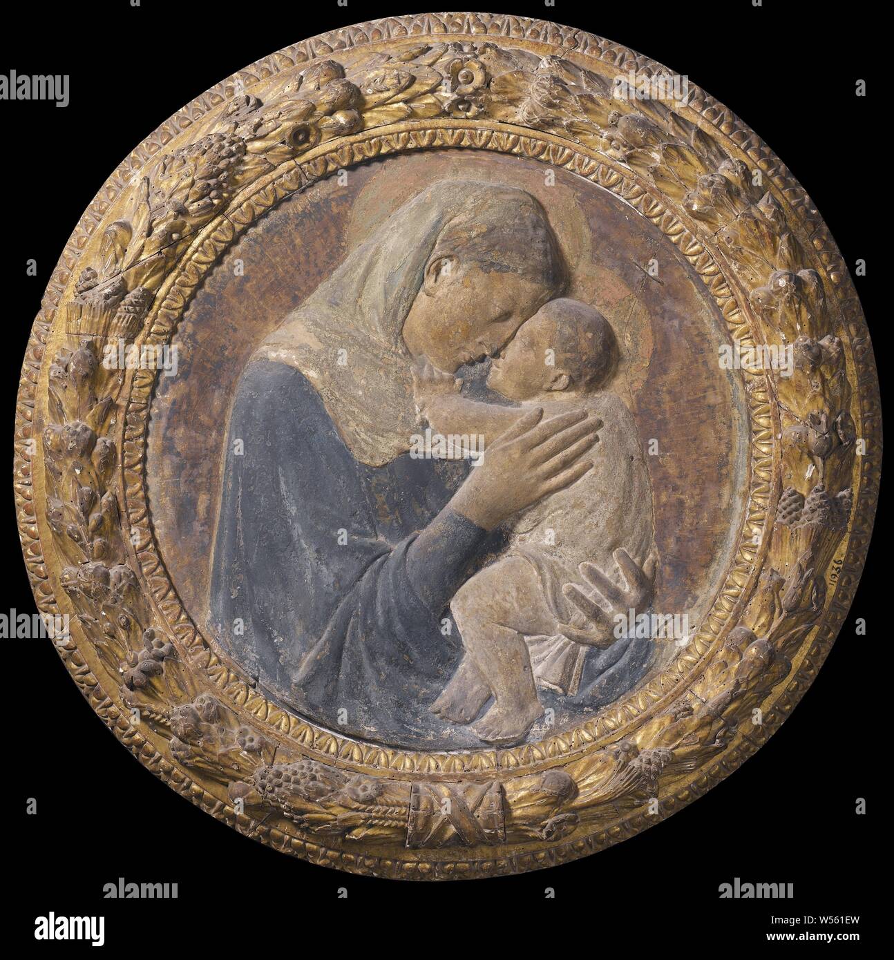 Maria with child, type 'Madonna dei pazzi', tondo, Donatello, 1386 - 1466, stucco, d 70 cm × d 103 cm × t 11 cm Stock Photo