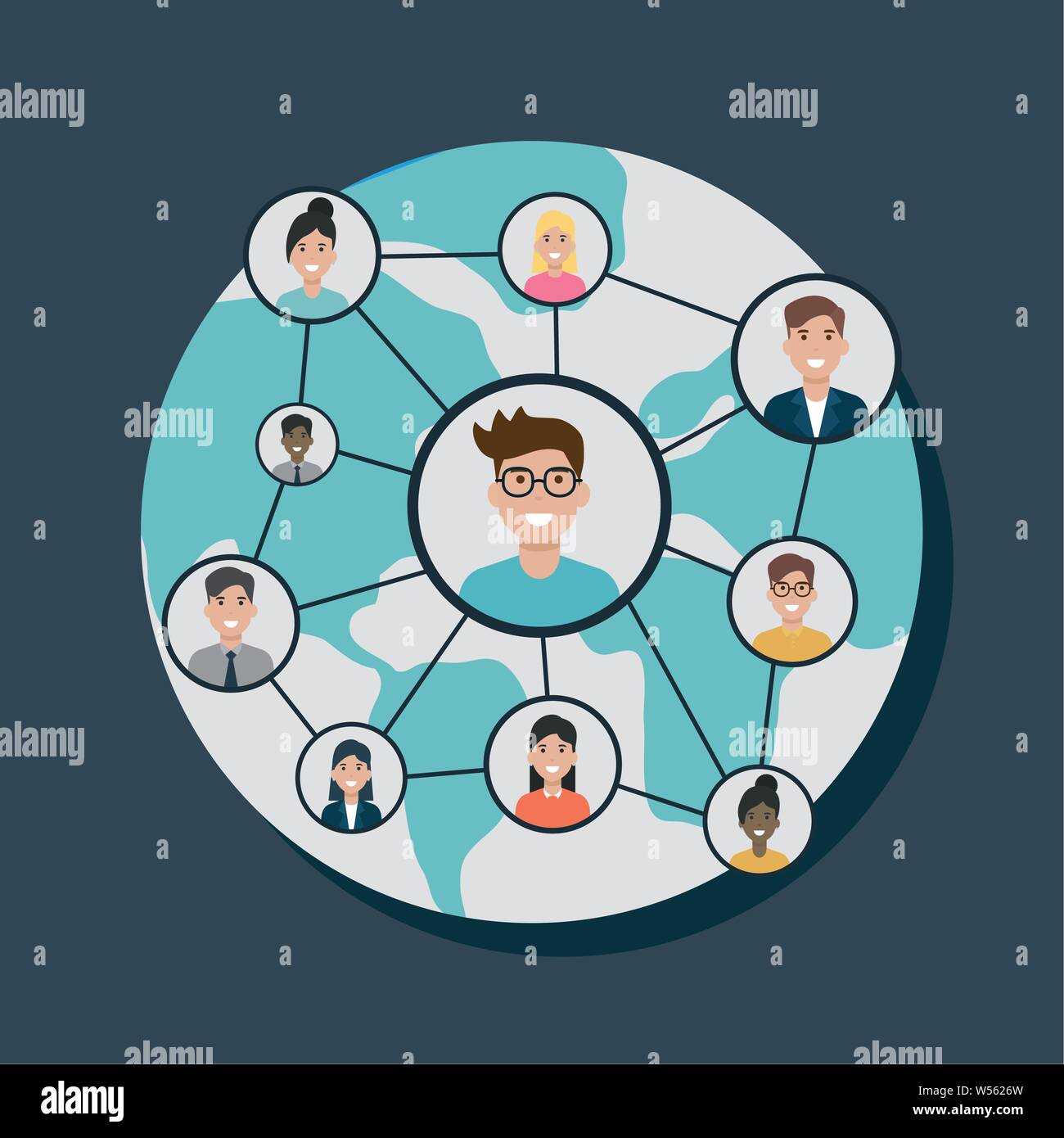 social network media flat design Stock Vector Image & Art - Alamy