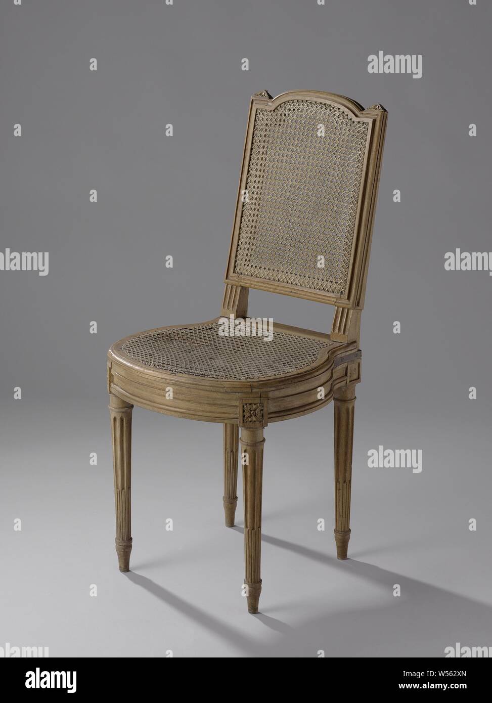 Chair Of Light Green Painted Beech Wood On Round Conical