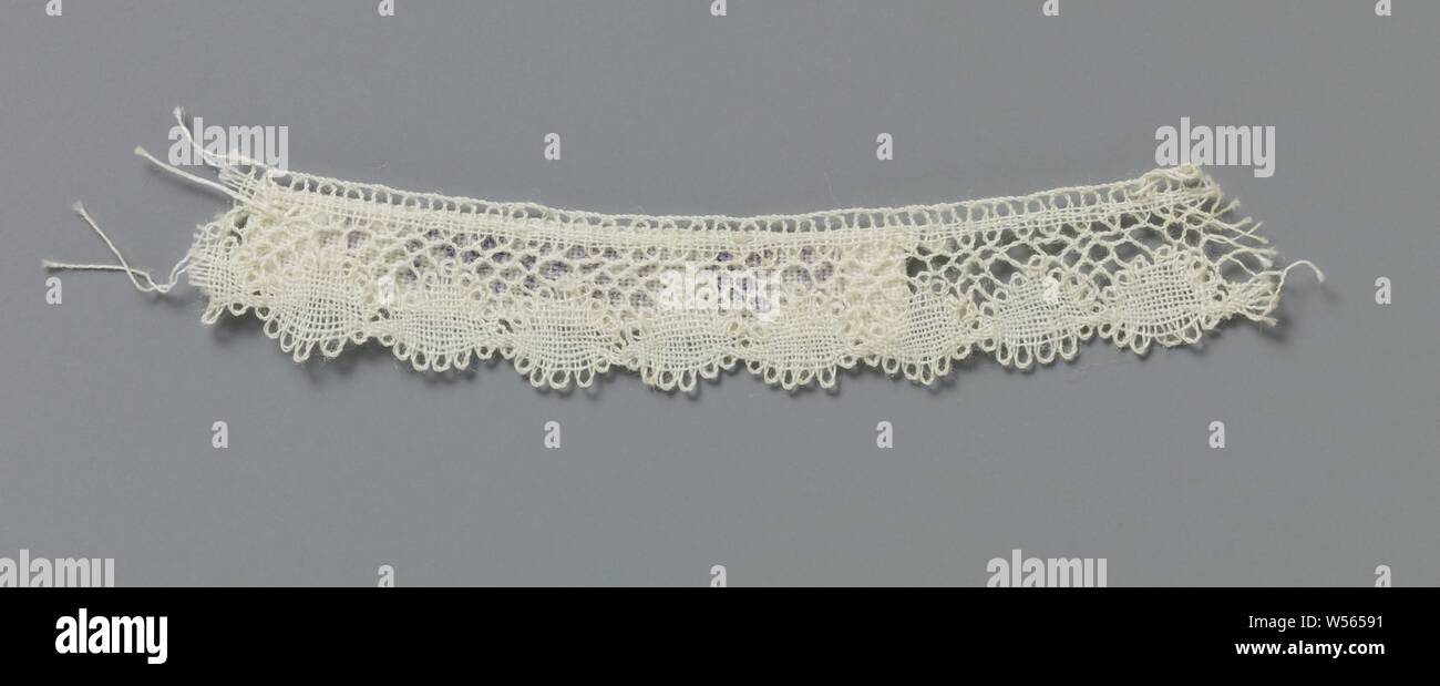 Strip Of Bobbin Lace With Concatenated Ovals Along The Underside Strip Of Natural Colored Bobbin Lace Buckingham Lace The Repeating And Continuous Pattern Consists Of Concatenated Ovals Along The Underside Of The Strip