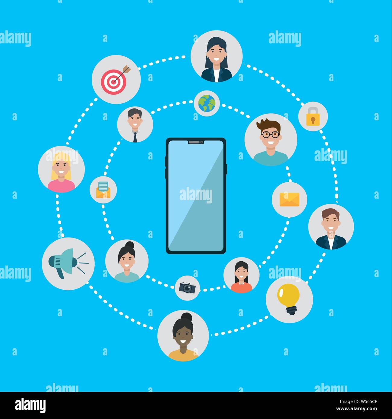 social network media flat design Stock Vector Image & Art - Alamy