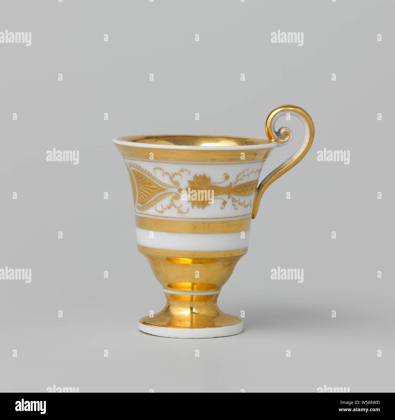 Cup With Gold Borders And Musical Instruments Porcelain Cup On A