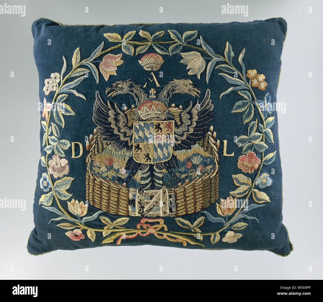 Heart Delft Blue Holland Pottery Fleece Cushion Round or Square Shaped Pillow
