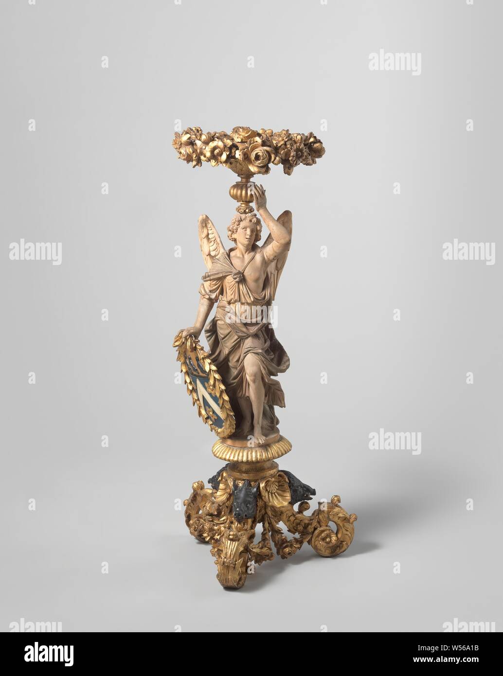 Gueridon In The Form Of An Angel Figure In A Drapery Including