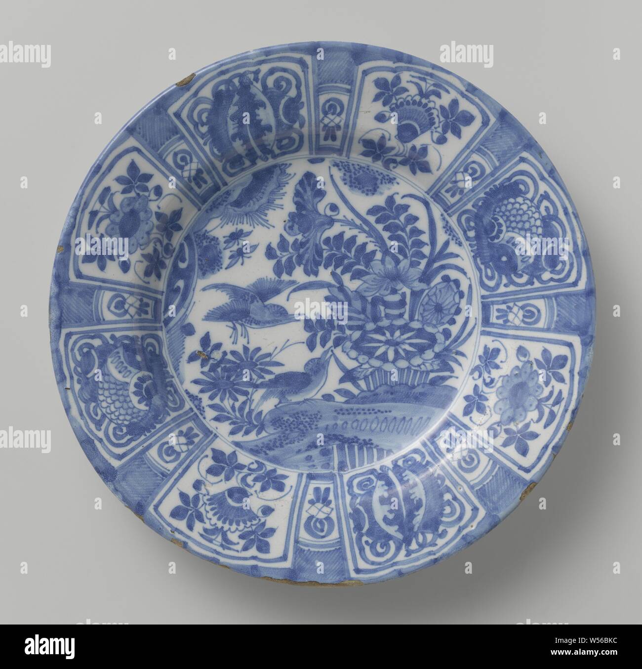 Dish Delft Faience Dish With A Chinese Decoration Round Dish Of