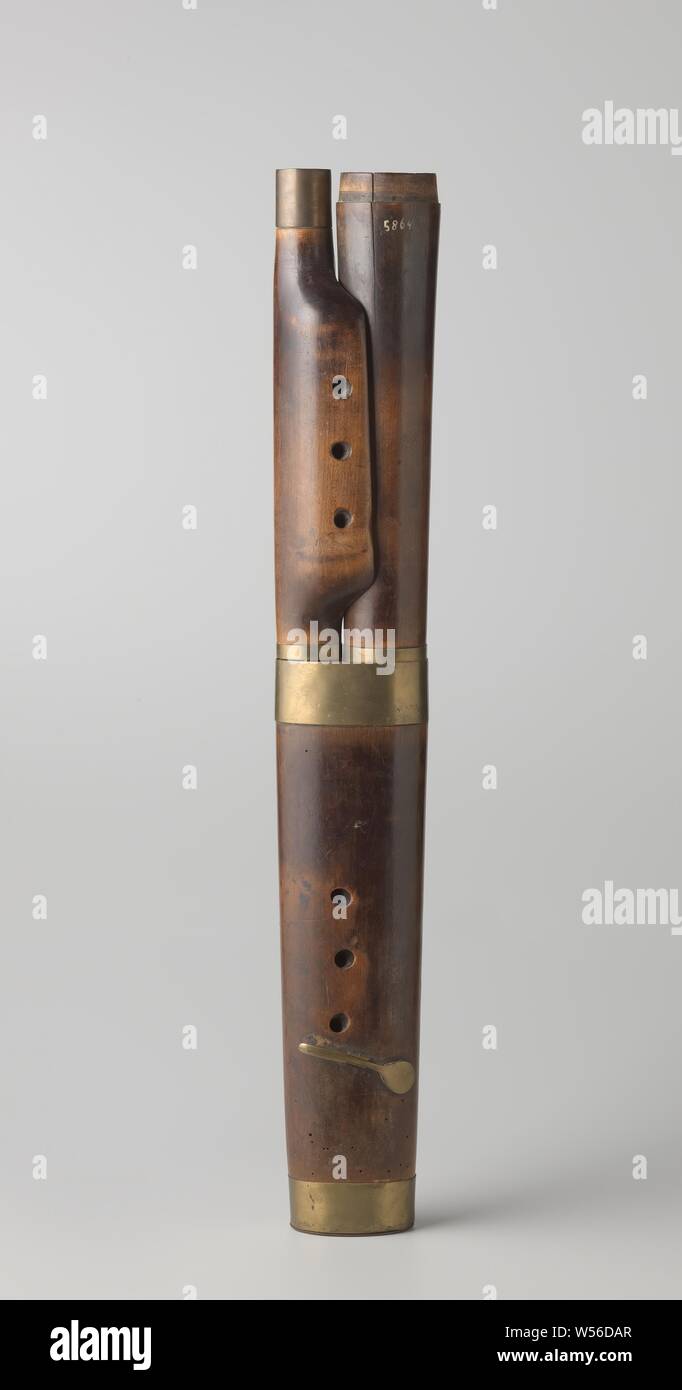 Russian bassoon, Russian bassoon with copper fittings and mouthpieces and valves. The cup is