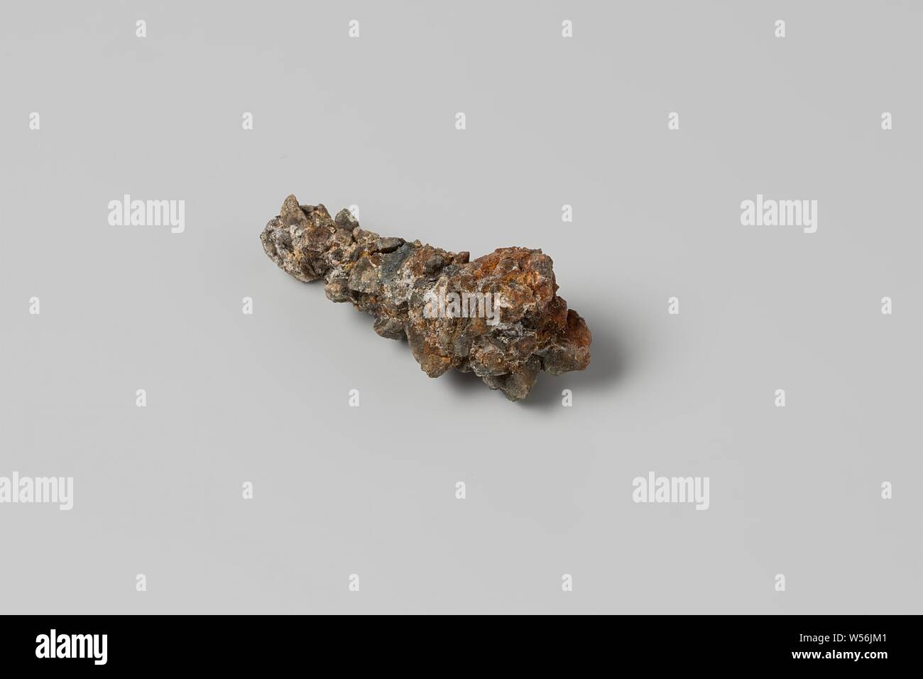 Concrete from the wreck of the East Indies ship Hollandia, Parts of artifacts, eroded fragments: materials, lump, oblong, Annet, Dutch East India Company, Hollandia (ship), anonymous, Netherlands, 1700 - in or before 13-Aug-1743, concretionary stone, h 7 cm × d 3 cm Stock Photo