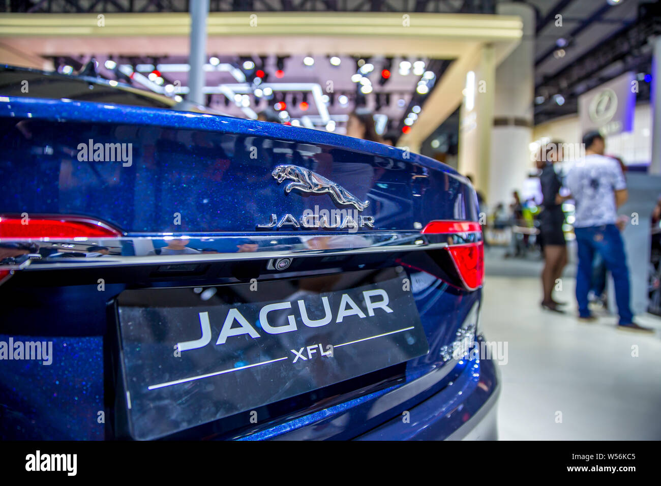 --FILE--A XFL car of Jaguar Land Rover is displayed during the 15th China (Guangzhou) International Automobile Exhibition, also known as Auto Guangzho Stock Photo