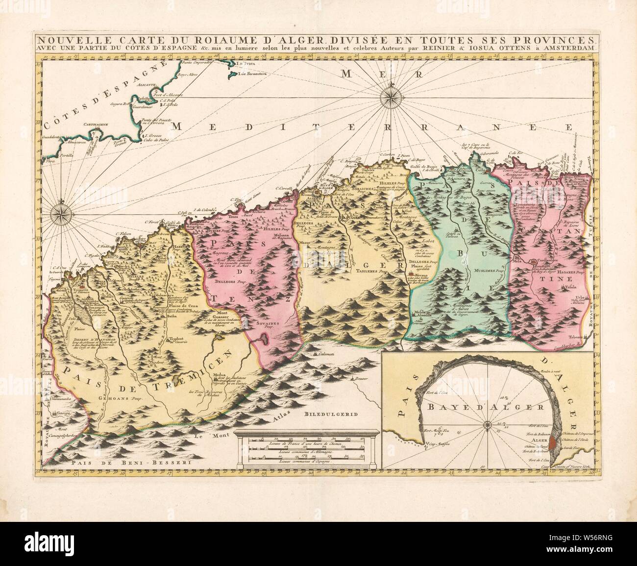 Cartography In The Netherlands Map Of Algeria With 1 Side Map