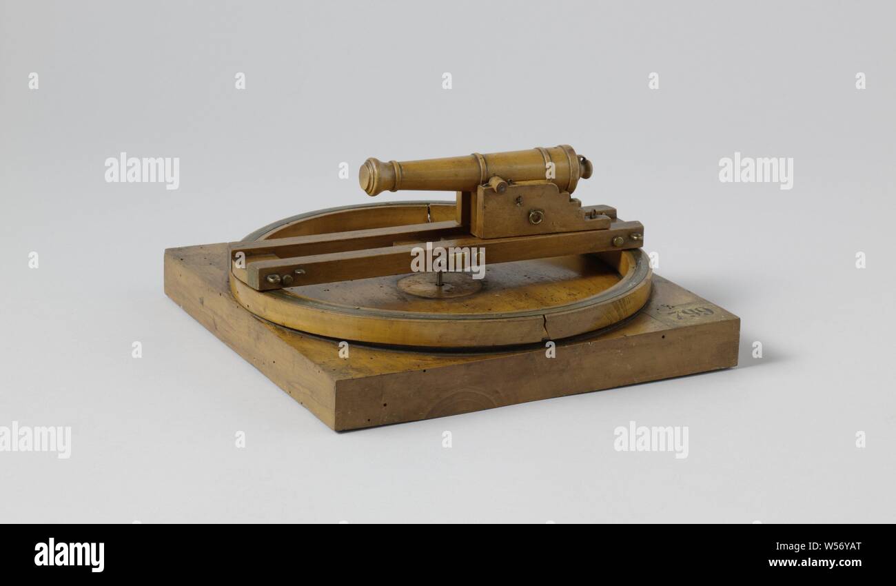 Model of a Gun on a Slide and Pivot, Model of a cannon on a sliding and