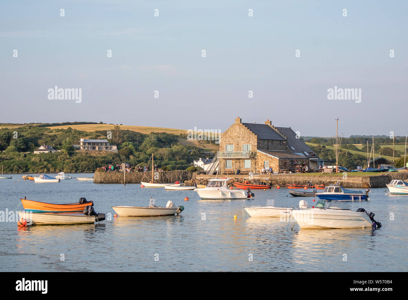 The mouth of the River Nevern at Parrog, Newport Pembrokeshire, Wales, UK Stock Photo