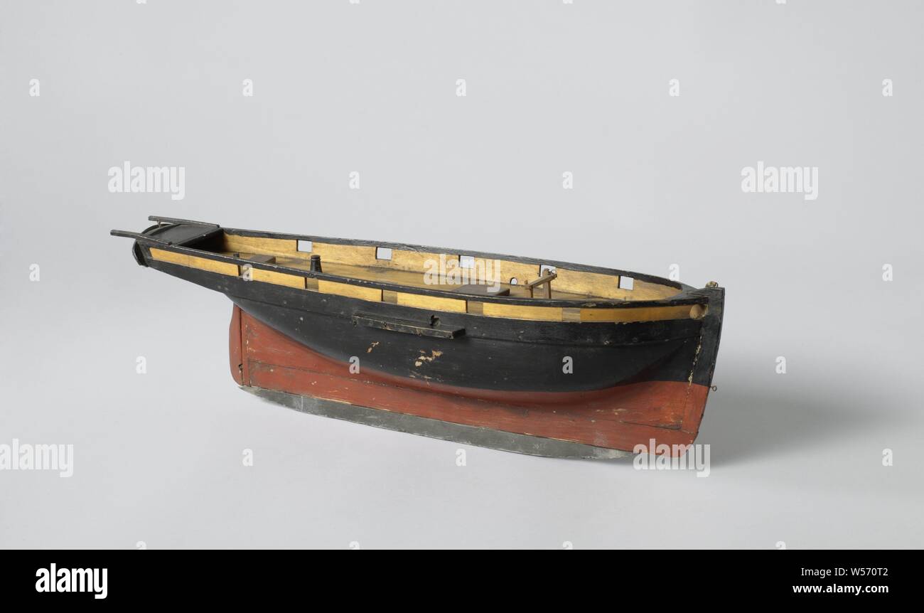 Model of a French Pilot Cutter, Model of a French pilot cutter, with a  weighted keel, France, anonymous, France (possibly), c. 1810 - c. 1870,  wood (plant material), h 82 cm ×