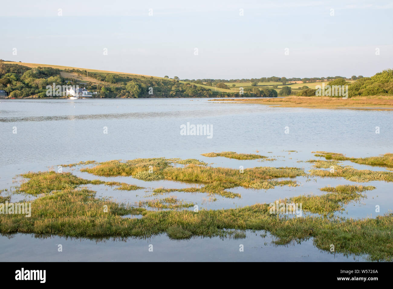 The mouth of the River Nevern at Parrog, Newport Pembrokeshire, Wales, UK Stock Photo