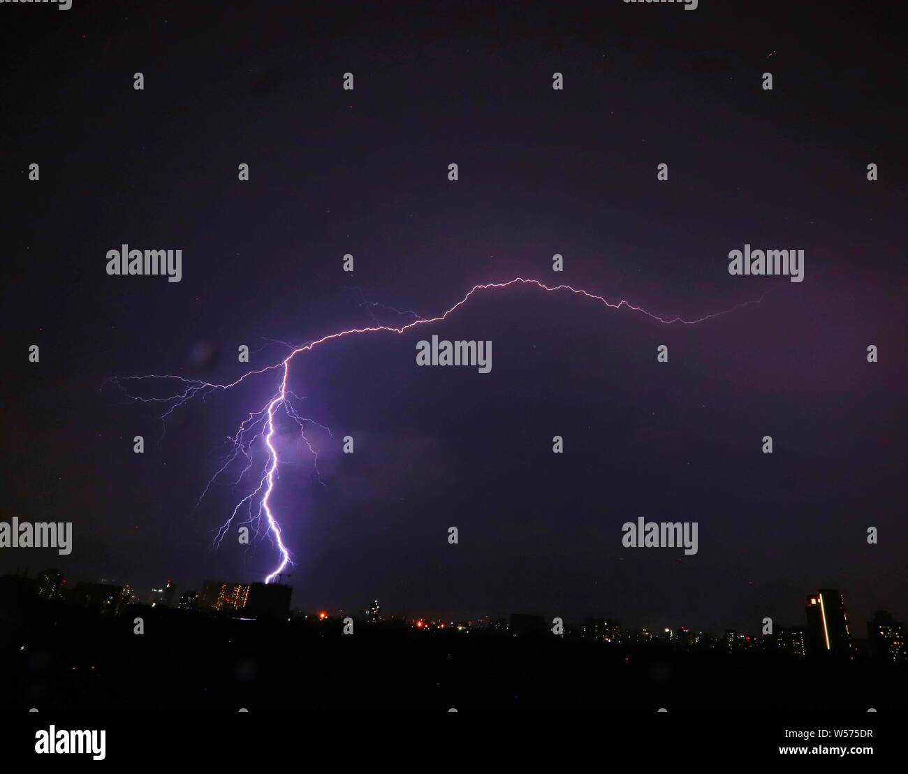 It is the lightning that strikes and not the thunder Stock Photo