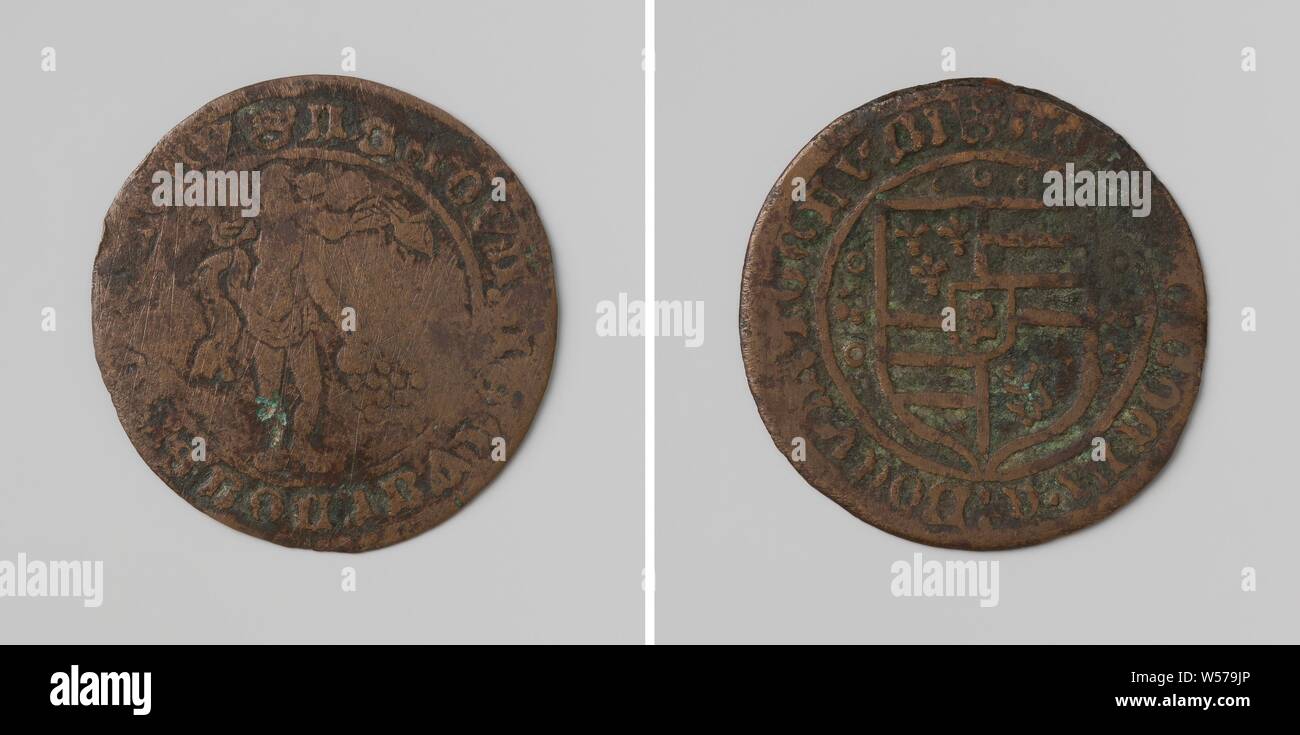 Buyer's bribe, 1450 - 1550, copper (metal), striking (metalworking), d 3.3 cm × w 4.22 Stock Photo