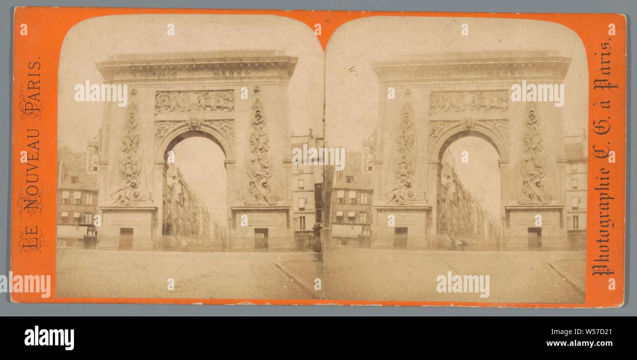 View of the Porte Saint Denis in Paris, Le Nouveau Paris (series title ...
