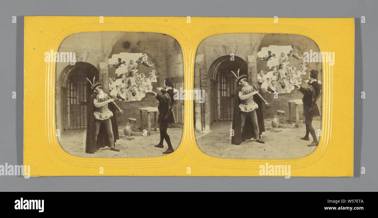 Scene in Castle: Two Men in Historical Clothing with Vision, anonymous ...