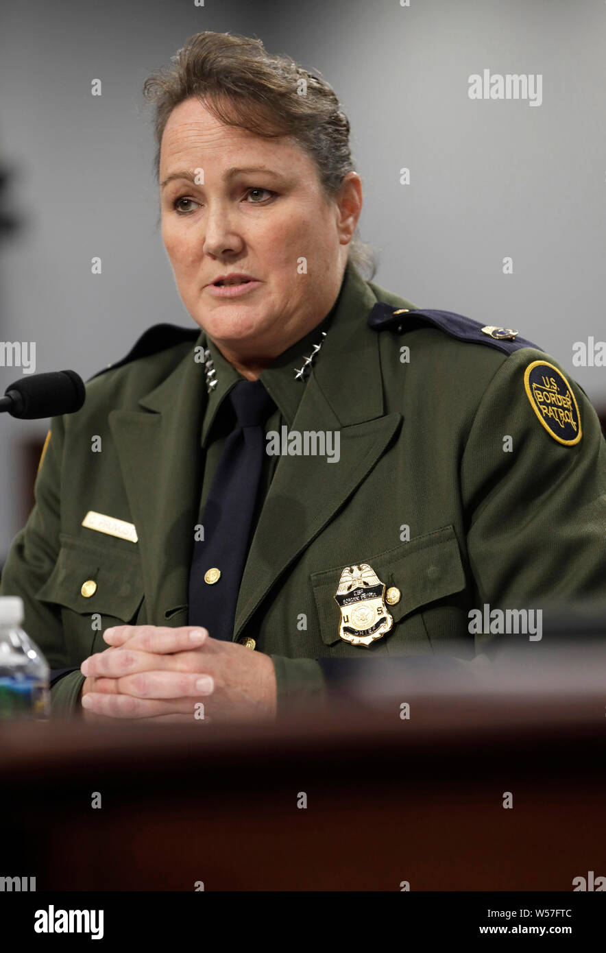 Chief of the U.S. Border Patrol Carla Provost testifies before the House Committee on Appropriations during a Border Patrol Oversight hearing on Capitol Hill July 24, 2019 in Washington, D.C. Stock Photo