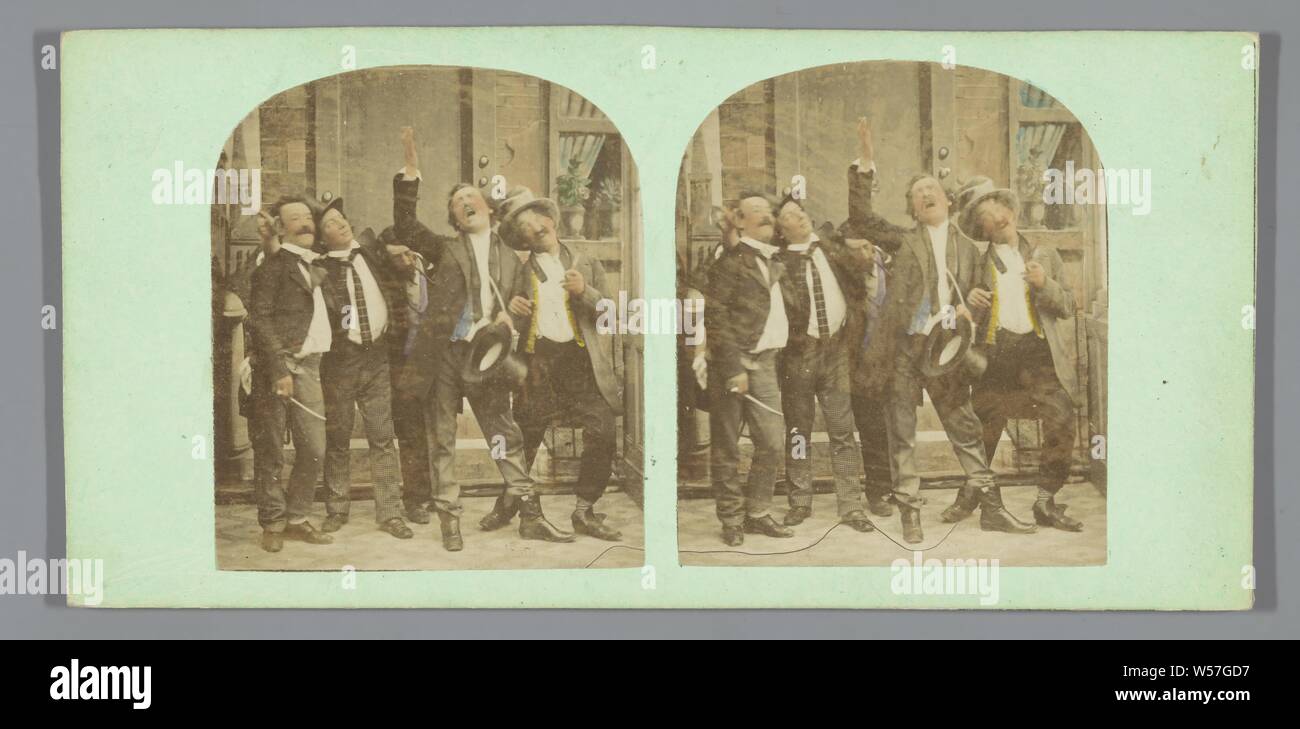 House scene: singing men, anonymous, 1855 - 1880 Stock Photo