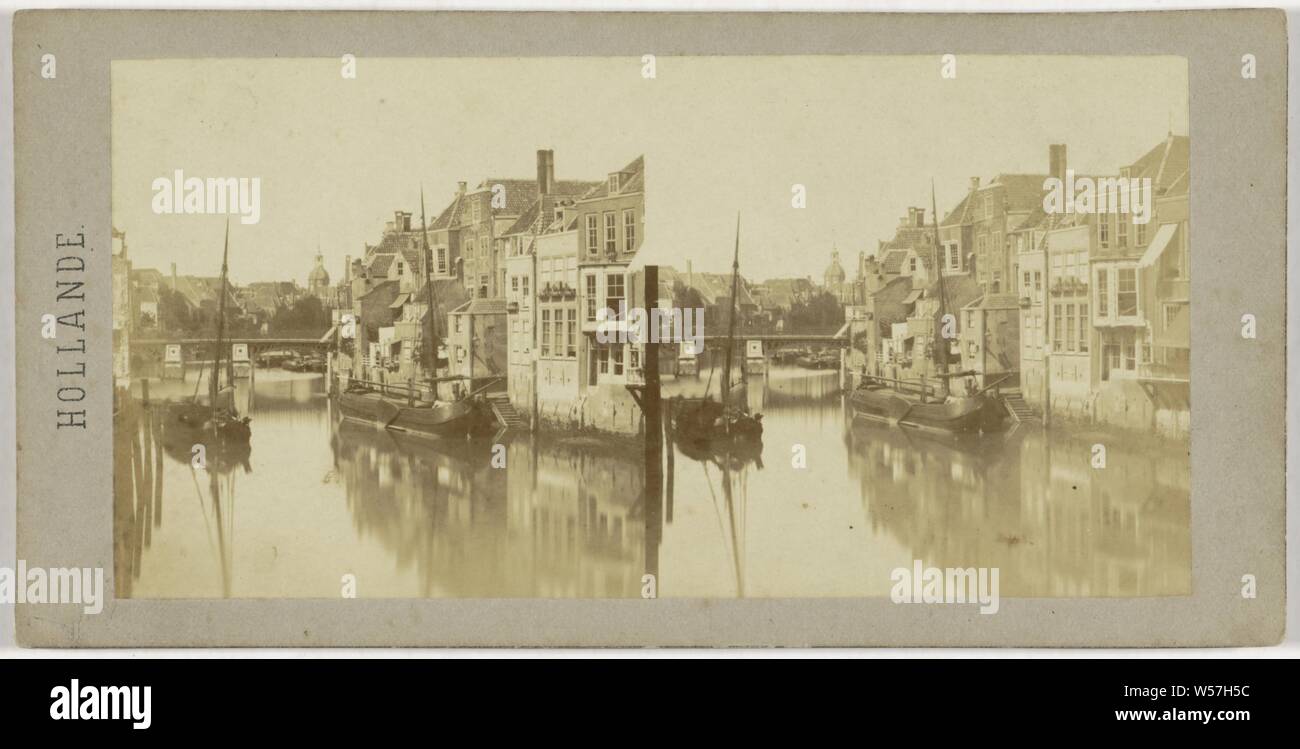 Vue prize a Dordrecht, Hollande (series title), Dordrecht, Henri Plaut (possibly), Amsterdam, before 7-Aug-1858, photographic paper, cardboard, albumen print Stock Photo