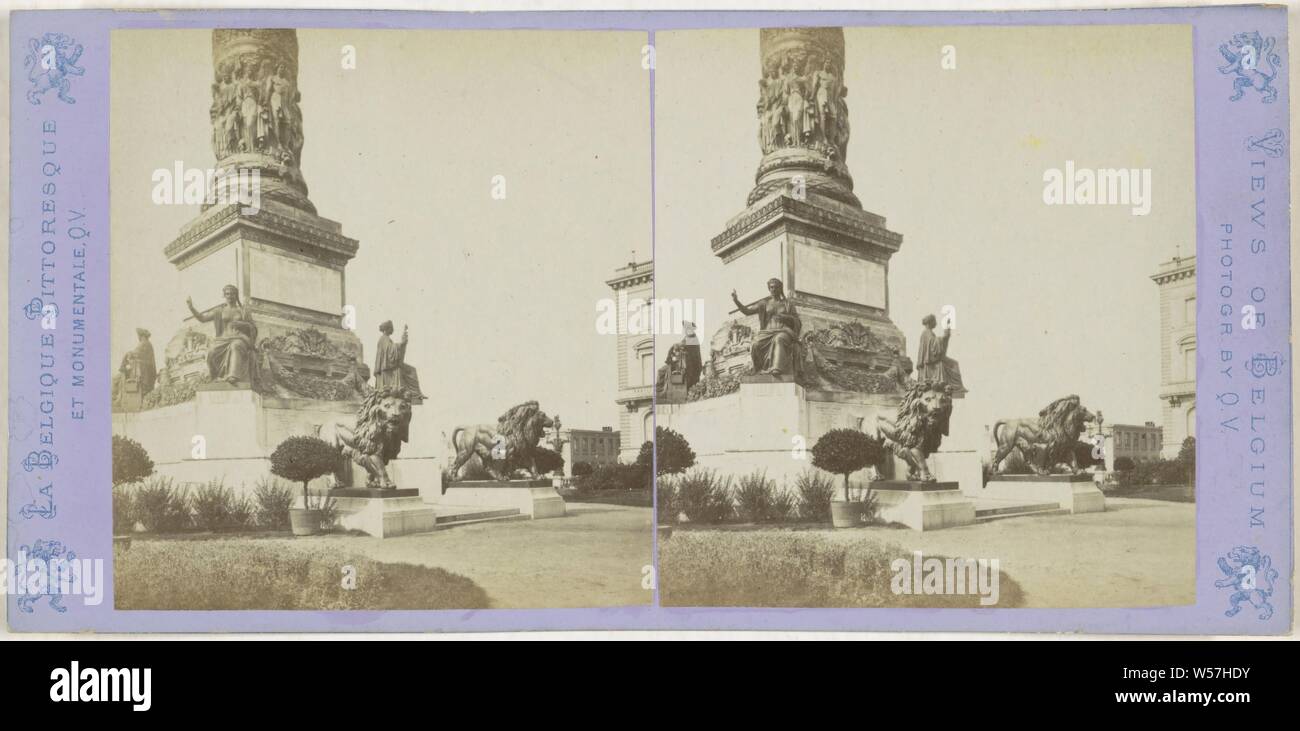 Brussels, La colonne du Congres, (partie inferieure), Jules Queval, 1860 - 1880 Stock Photo