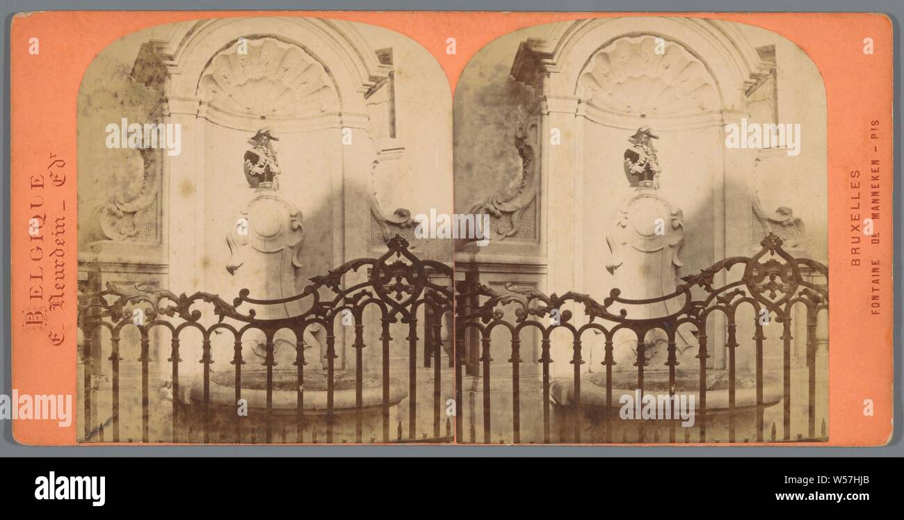 Bruxelles, Fontaine de Manneken-Pis, Étienne Neurdein, 1860 - 1880 Stock Photo