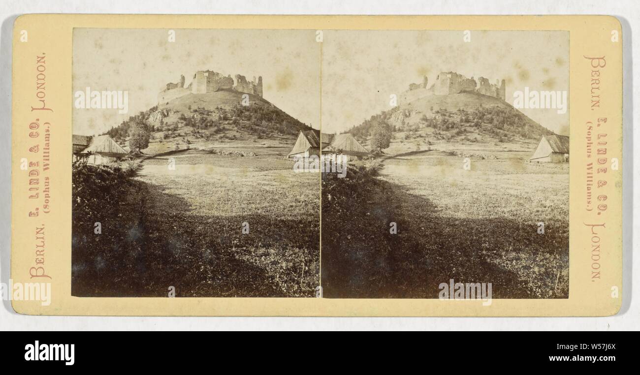 Ruine Tollenstein (Ostseite) at St. Georgenthal in Bohmen, Sophus Williams & E. Linde & Co., 1860 - 1890 Stock Photo