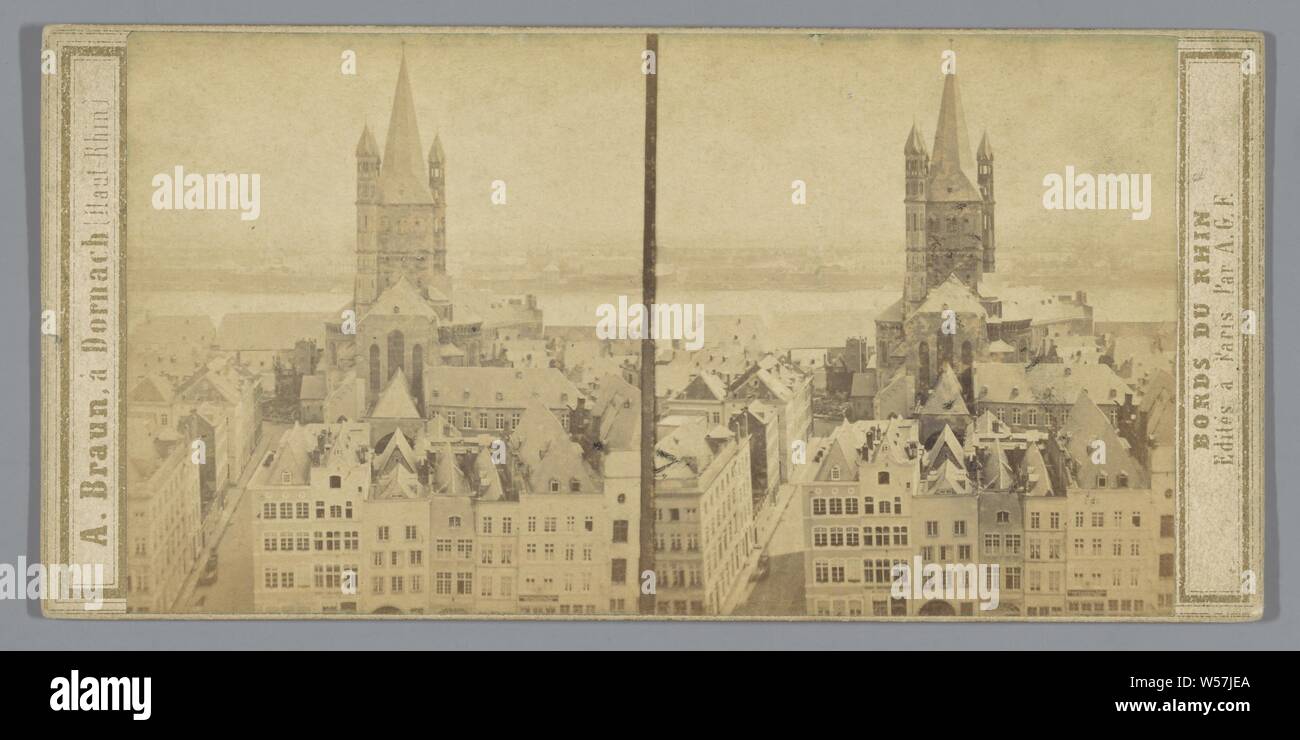 Eglise Saint-Severin a Cologne and vue de Dentz, St. Severin, Adolphe Braun, Germany, 1850 - 1880 Stock Photo